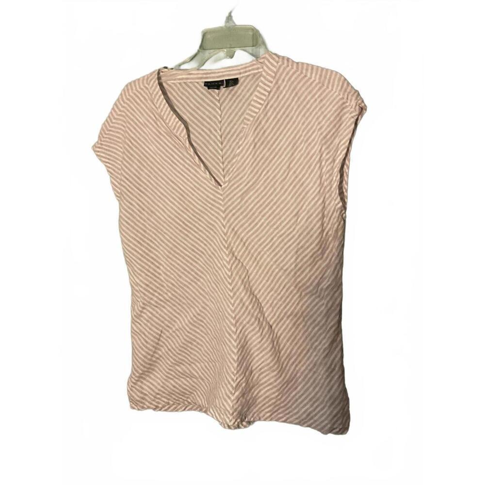 Elegant Tahari Striped Linen Top - Size L